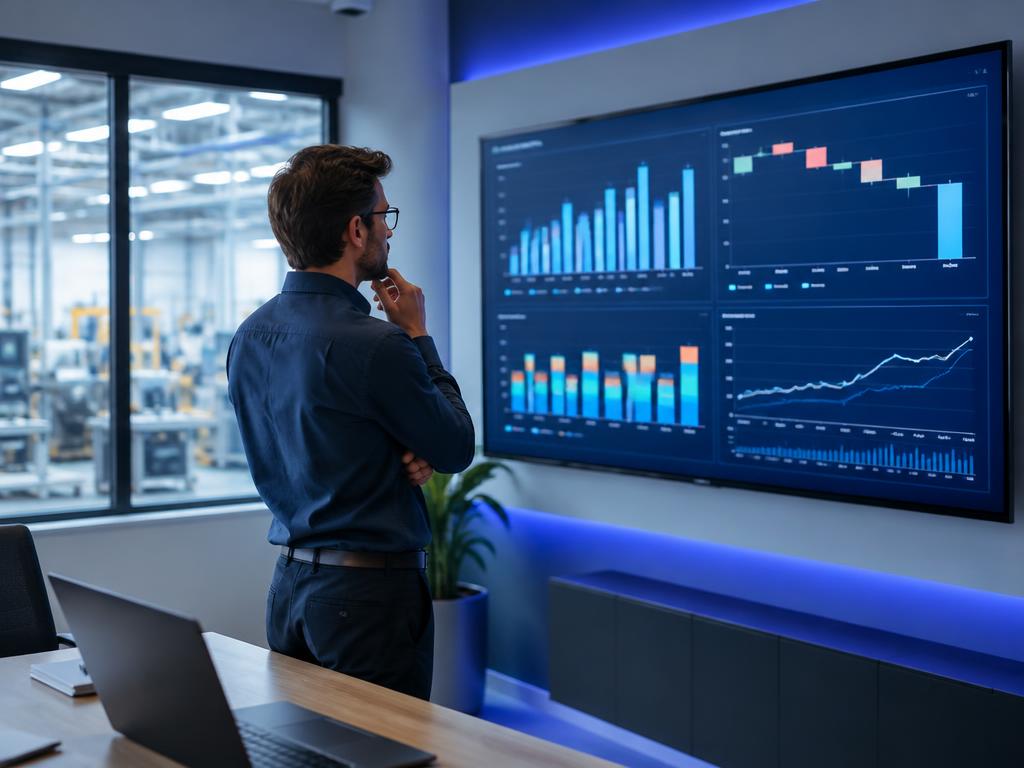 Analyst reviewing a cost and value analytics dashboard